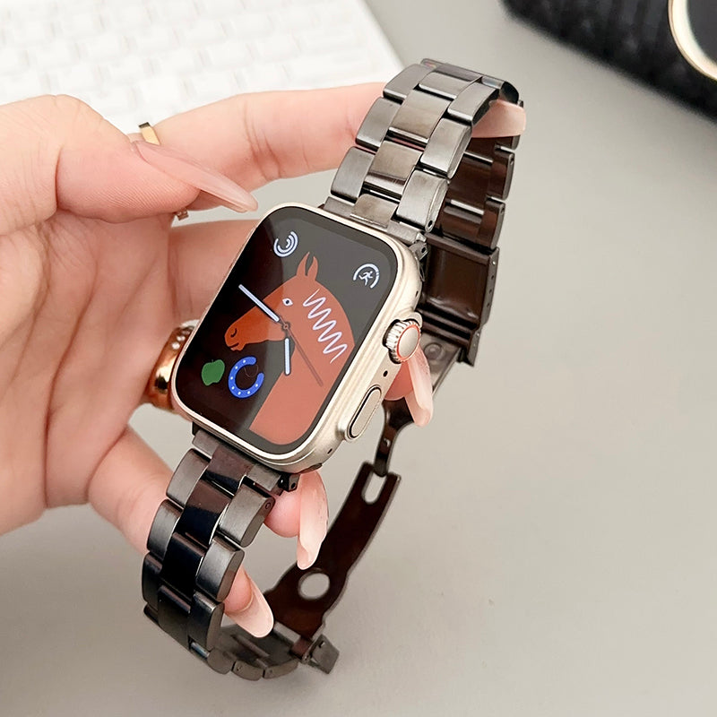 For Apple Watch Ultra 2 Ultra 49mm / Series 9 8 7 45mm / SE (2023) SE (2022) SE 6 5 4 44mm / 3 2 1 42mm Watch Strap 3-Bead - Silver For Apple Watch Ultra 2 Ultra 49mm / Series 9 8 7 45mm / SE (2023) SE (2022) SE 6 5 4 44mm / 3 2 1 42mm Watch Strap 3-Bead - Silver
